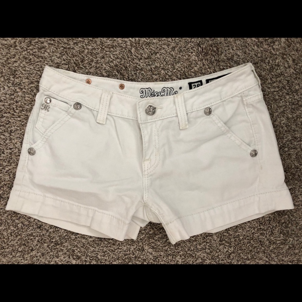 White Miss Me Jean Shorts